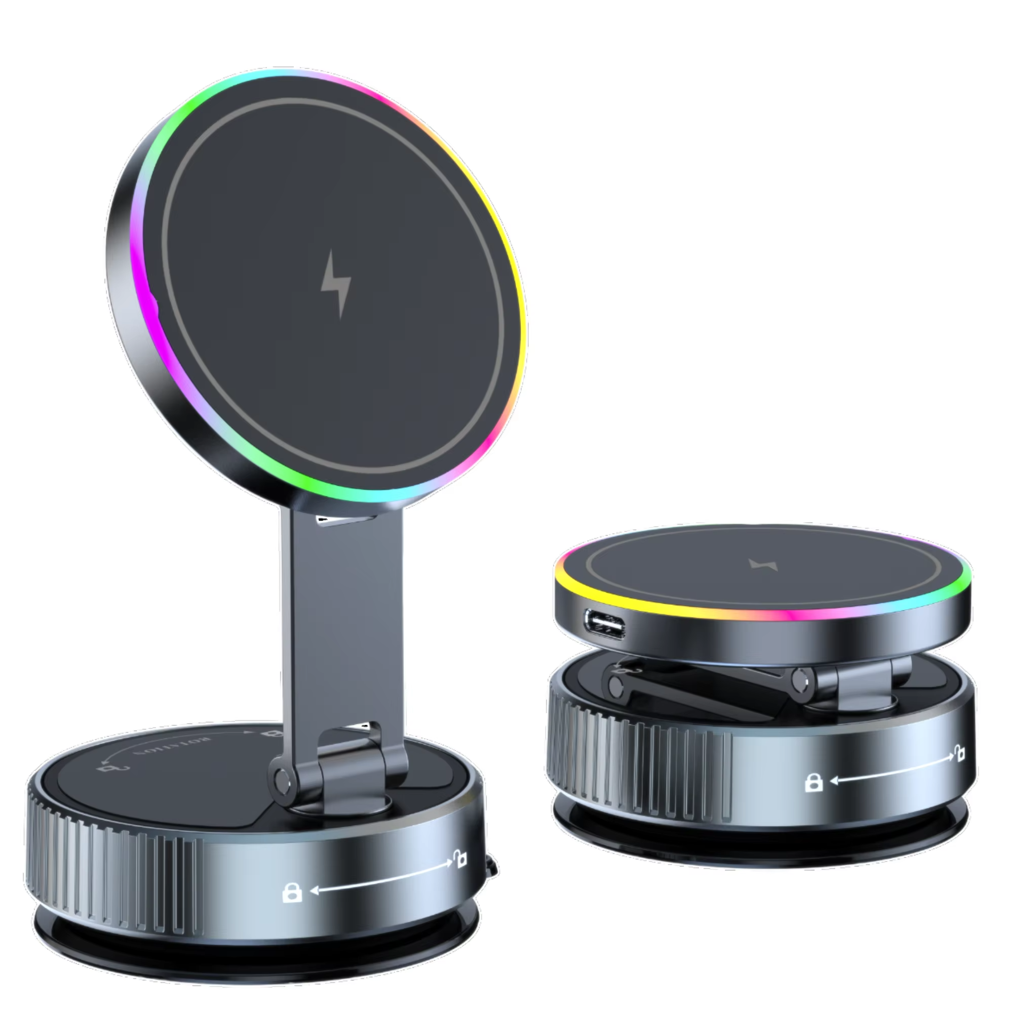 YLING YL-K3 Custom Best Price Rotatable Wireless Charger Vacuum Suction Cup Magnetic Mobile Phone Ho